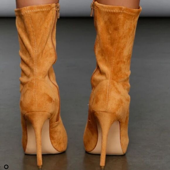 BRAND NEW SHOE LAND FAUX SUEDE ZIP SIDE SOCK BOOTS - Picture 16 of 16